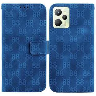For Realme C35 Double 8-shaped Embossed Leather Phone Case(Blue)