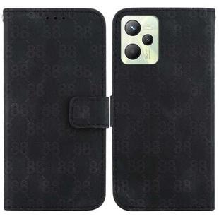 For Realme C35 Double 8-shaped Embossed Leather Phone Case(Black)