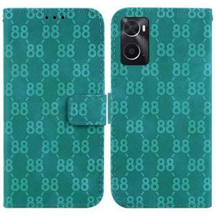 For Realme 9i / A76 4G / A36 Double 8-shaped Embossed Leather Phone Case(Green)