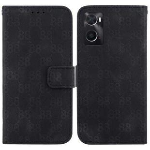 For Realme 9i / A76 4G / A36 Double 8-shaped Embossed Leather Phone Case(Black)