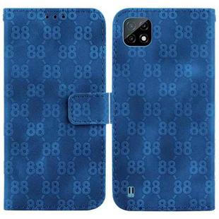 For Realme C20 / C11 2021 Double 8-shaped Embossed Leather Phone Case(Blue)