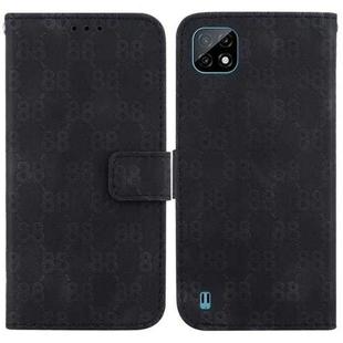 For Realme C20 / C11 2021 Double 8-shaped Embossed Leather Phone Case(Black)