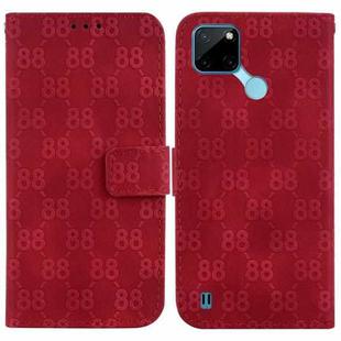 For Realme C21Y Double 8-shaped Embossed Leather Phone Case(Red)