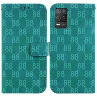 For Realme 8 5G Global / V13 5G /Q3 5G Double 8-shaped Embossed Leather Phone Case(Green)