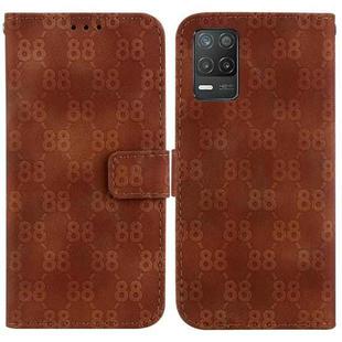 For Realme 8 5G Global / V13 5G /Q3 5G Double 8-shaped Embossed Leather Phone Case(Brown)