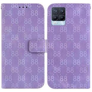 For Realme 8 / 8 Pro Double 8-shaped Embossed Leather Phone Case(Purple)
