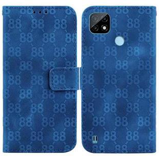 For Realme C21 Double 8-shaped Embossed Leather Phone Case(Blue)