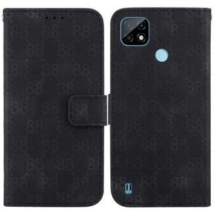 For Realme C21 Double 8-shaped Embossed Leather Phone Case(Black)