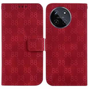 For Realme 11 4G Global Double 8-shaped Embossed Leather Phone Case(Red)