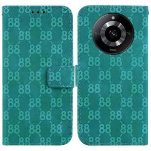 For Realme 11 5G/Narzo 60 India Version Double 8-shaped Embossed Leather Phone Case(Green)