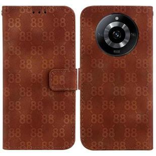 For Realme 11 5G/Narzo 60 India Version Double 8-shaped Embossed Leather Phone Case(Brown)