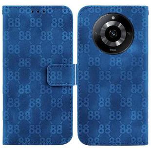 For Realme 11 5G/Narzo 60 India Version Double 8-shaped Embossed Leather Phone Case(Blue)