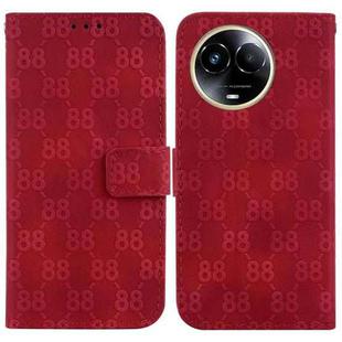 For Realme 11 5G Global Double 8-shaped Embossed Leather Phone Case(Red)