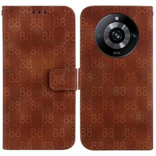 For Realme 11 Pro 5G/11 Pro+ 5G/Narzo 60 Pro 5G Double 8-shaped Embossed Leather Phone Case(Brown)