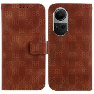 For OPPO Reno10 5G Global/Reno10 Pro Global Double 8-shaped Embossed Leather Phone Case(Brown)