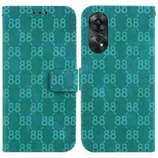 For OPPO Reno8 T 4G Double 8-shaped Embossed Leather Phone Case(Green)