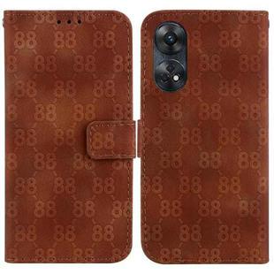 For OPPO Reno8 T 4G Double 8-shaped Embossed Leather Phone Case(Brown)