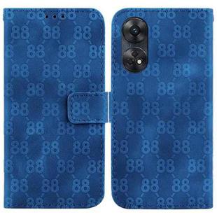 For OPPO Reno8 T 4G Double 8-shaped Embossed Leather Phone Case(Blue)