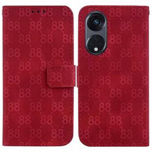 For OPPO A57 5G/A57 4G/A77 5G/K10 5G Double 8-shaped Embossed Leather Phone Case(Red)