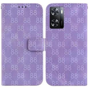 For OPPO A57 5G/A57 4G/A77 5G/K10 5G Double 8-shaped Embossed Leather Phone Case(Purple)