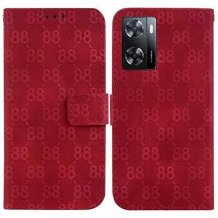 For OPPO A57 5G/A57 4G/A77 5G/K10 5G Double 8-shaped Embossed Leather Phone Case(Red)