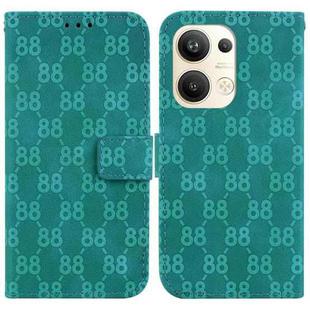 For OPPO Reno9 Pro+ Double 8-shaped Embossed Leather Phone Case(Green)