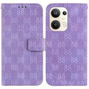 For OPPO Reno9 Pro+ Double 8-shaped Embossed Leather Phone Case(Purple)