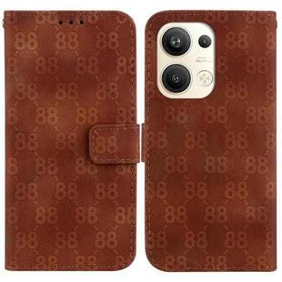 For OPPO Reno9 Pro+ Double 8-shaped Embossed Leather Phone Case(Brown)