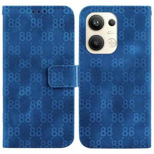 For OPPO Reno9 Pro+ Double 8-shaped Embossed Leather Phone Case(Blue)