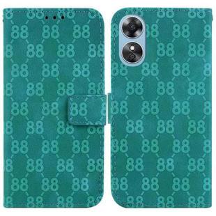 For OPPO A17 / A17k Double 8-shaped Embossed Leather Phone Case(Green)