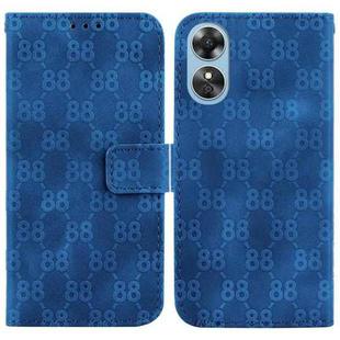 For OPPO A17 / A17k Double 8-shaped Embossed Leather Phone Case(Blue)