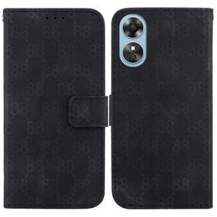 For OPPO A17 / A17k Double 8-shaped Embossed Leather Phone Case(Black)
