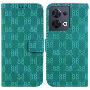 For OPPO Reno8 5G Double 8-shaped Embossed Leather Phone Case(Green)