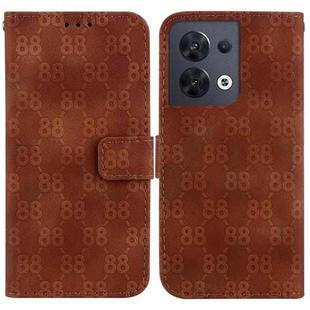 For OPPO Reno8 5G Double 8-shaped Embossed Leather Phone Case(Brown)