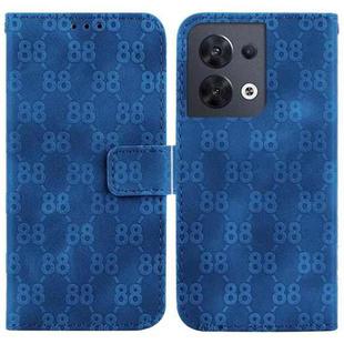 For OPPO Reno8 5G Double 8-shaped Embossed Leather Phone Case(Blue)