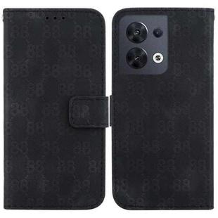 For OPPO Reno8 5G Double 8-shaped Embossed Leather Phone Case(Black)
