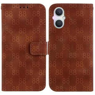 For OPPO A96 5G / Reno7 Z 5G Double 8-shaped Embossed Leather Phone Case(Brown)