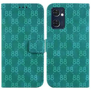 For OPPO Reno7 5G Global / Find X5 Lite Double 8-shaped Embossed Leather Phone Case(Green)