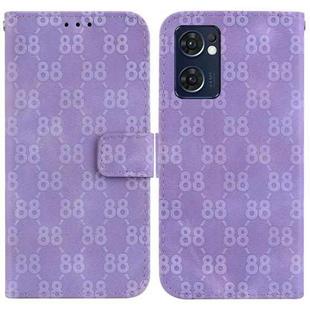For OPPO Reno7 5G Global / Find X5 Lite Double 8-shaped Embossed Leather Phone Case(Purple)