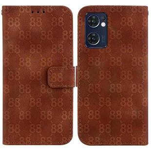 For OPPO Reno7 5G Global / Find X5 Lite Double 8-shaped Embossed Leather Phone Case(Brown)