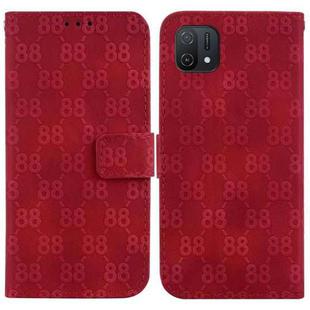 For OPPO A16K Double 8-shaped Embossed Leather Phone Case(Red)