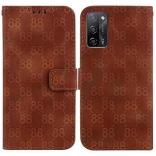 For OPPO A55 5G/A53s 5G/A54 4G/A16 Double 8-shaped Embossed Leather Phone Case(Brown)