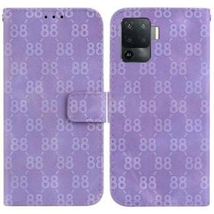 For OPPO A94 4G / F19 Pro / Reno5 F Double 8-shaped Embossed Leather Phone Case(Purple)