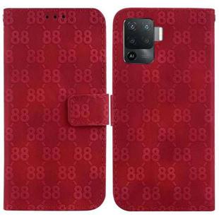 For OPPO A94 4G / F19 Pro / Reno5 F Double 8-shaped Embossed Leather Phone Case(Red)