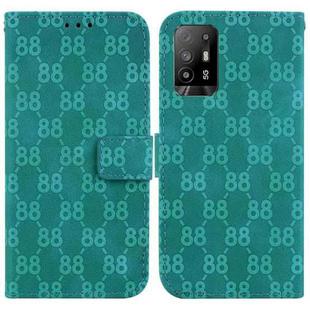 For OPPO A94 5G / F19 Pro+ 5G / Reno5 Z Double 8-shaped Embossed Leather Phone Case(Green)