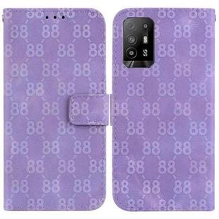 For OPPO A94 5G / F19 Pro+ 5G / Reno5 Z Double 8-shaped Embossed Leather Phone Case(Purple)