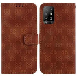 For OPPO A94 5G / F19 Pro+ 5G / Reno5 Z Double 8-shaped Embossed Leather Phone Case(Brown)