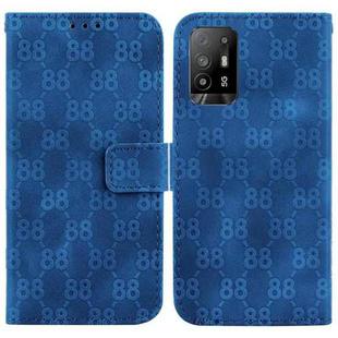 For OPPO A94 5G / F19 Pro+ 5G / Reno5 Z Double 8-shaped Embossed Leather Phone Case(Blue)