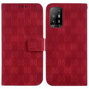 For OPPO A94 5G / F19 Pro+ 5G / Reno5 Z Double 8-shaped Embossed Leather Phone Case(Red)