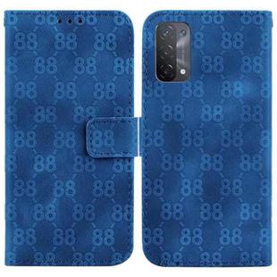 For OPPO A74 5G / A93 5G / A54 5G Double 8-shaped Embossed Leather Phone Case(Blue)